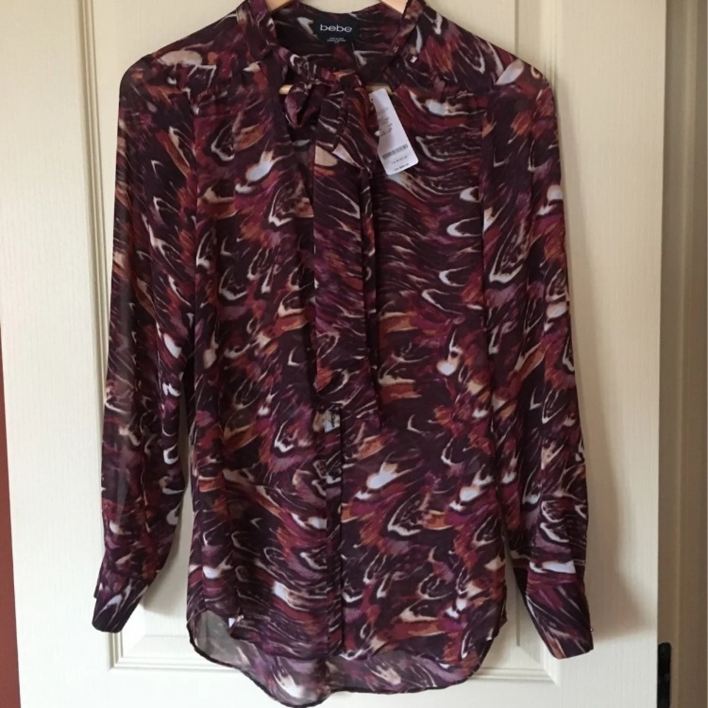 NWT Bebe sheer blouse